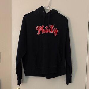 Philly Black Hoodie with Red Lettering
